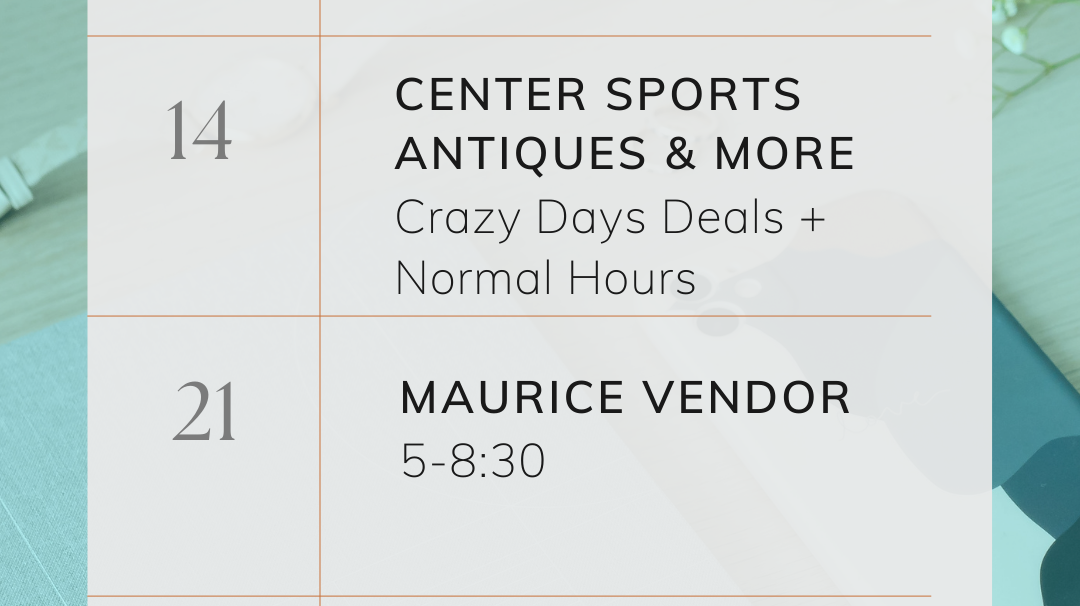 Upcoming Shopping Events