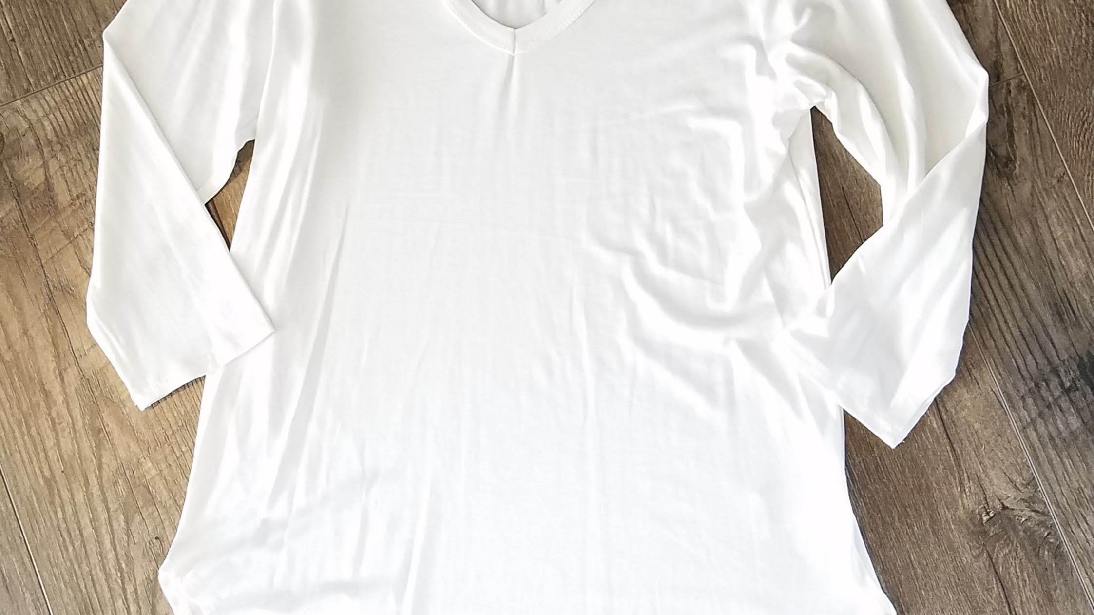 Basic White V-Neck Criss Cross Shirt - Classy Closet Shop