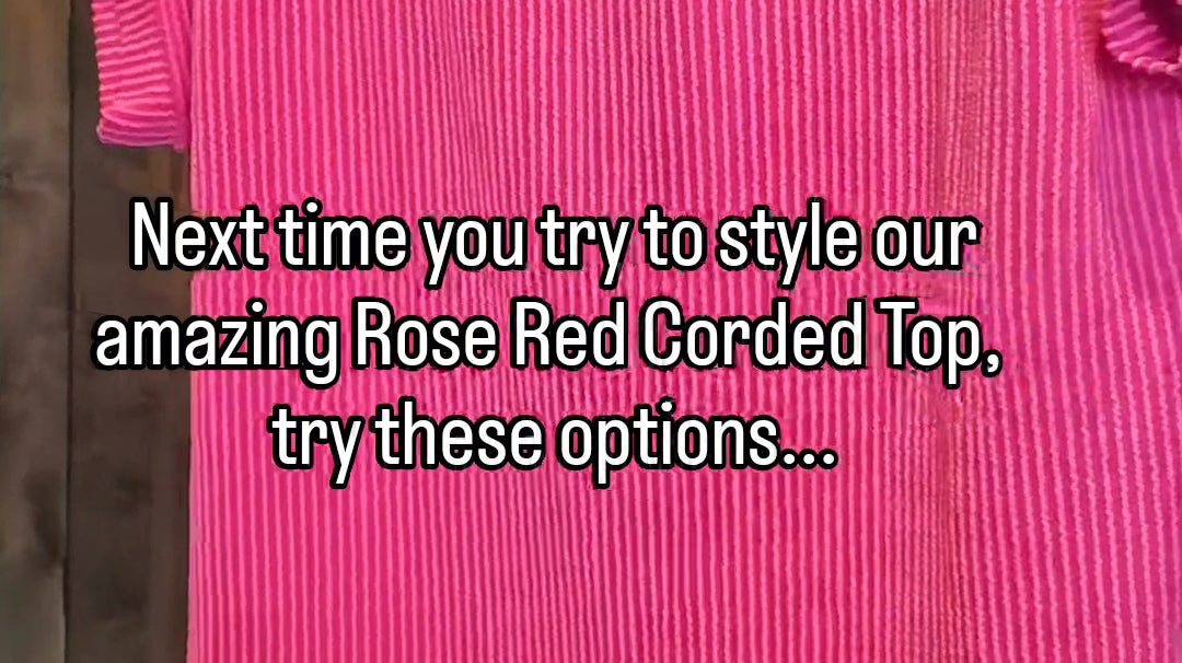 Styling our Rose Red Corded Short Sleeve Top | Summer Casual