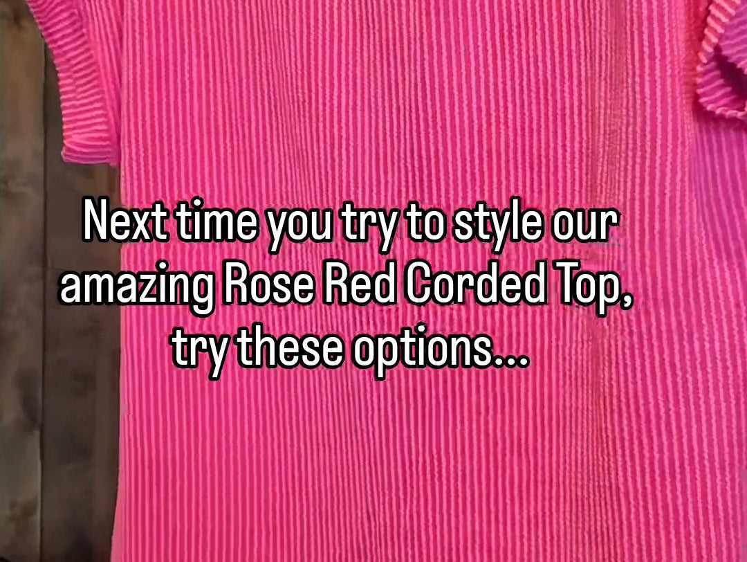 Styling our Rose Red Corded Short Sleeve Top | Summer Casual