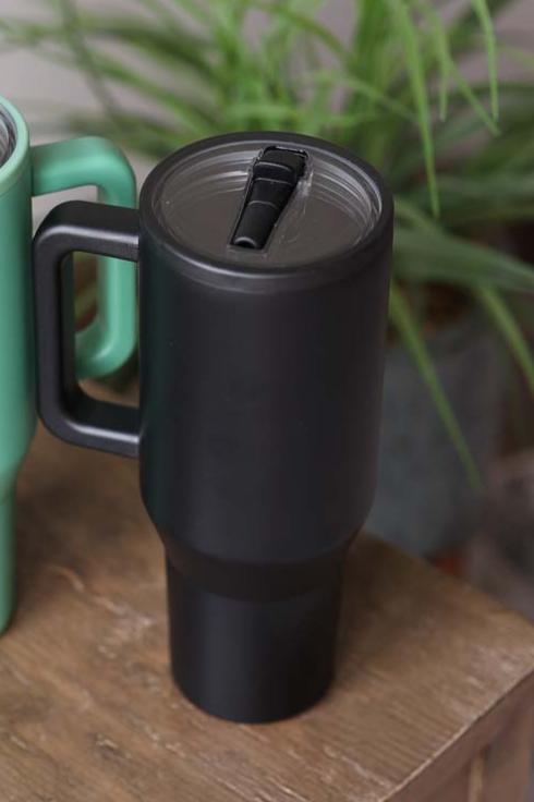 40oz BLACK Frosted Stainless Tumbler