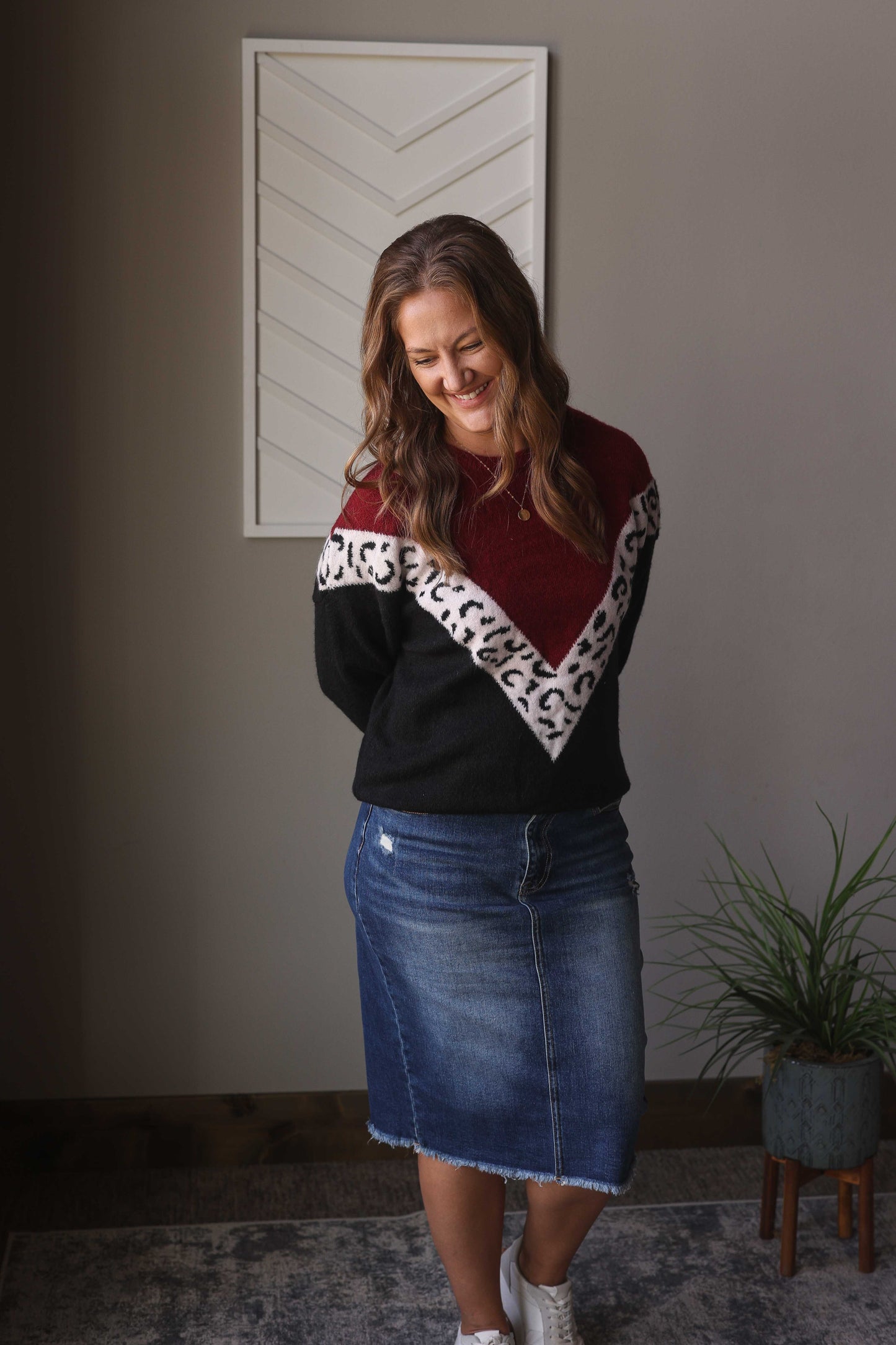 Black Colorblock Chevron Leopard, 2XL