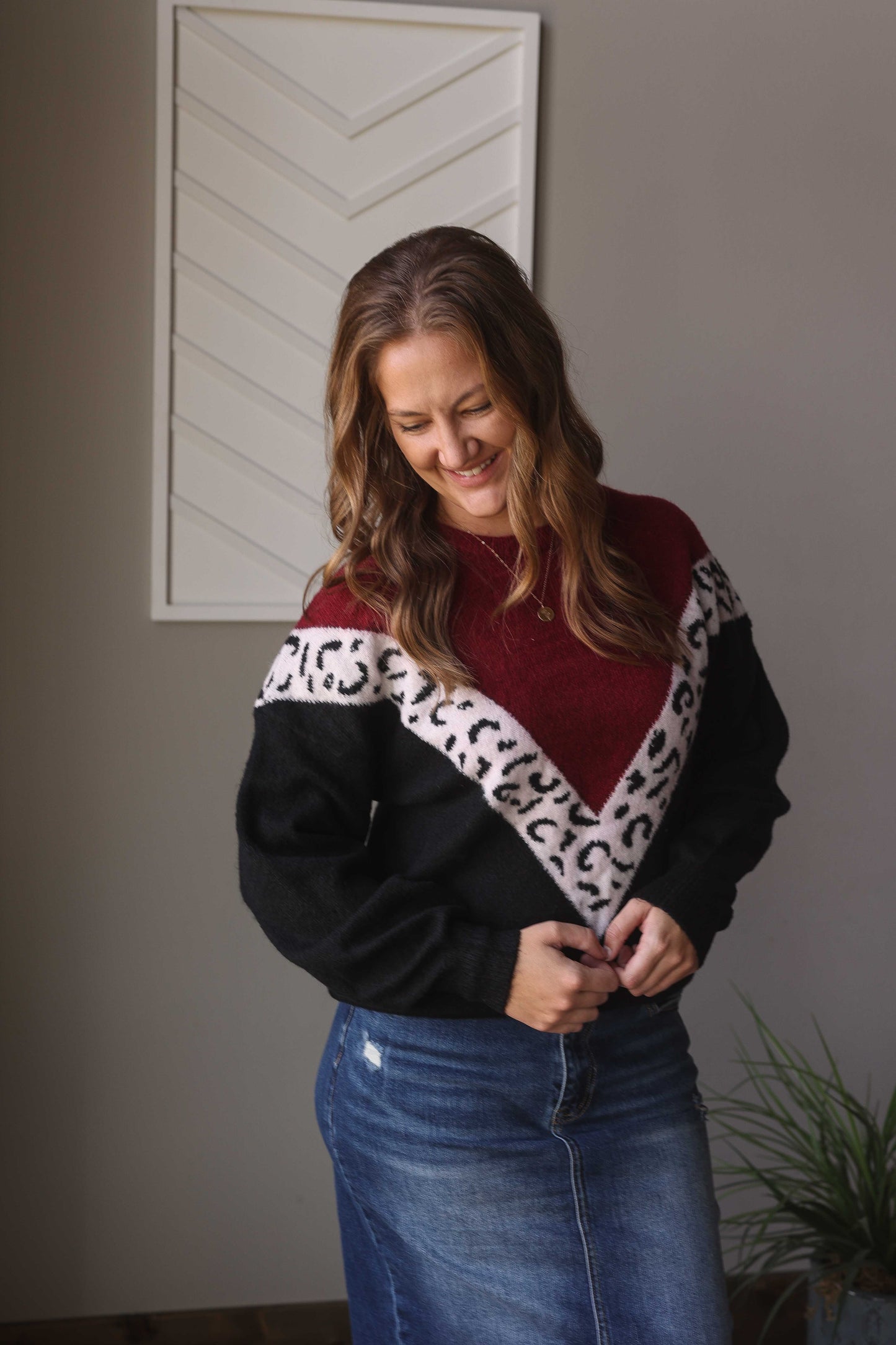 Black Colorblock Chevron Leopard, 2XL