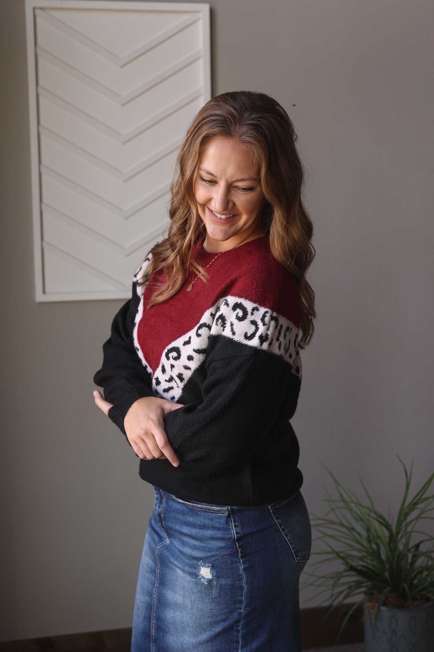 Black Colorblock Chevron Leopard, 2XL