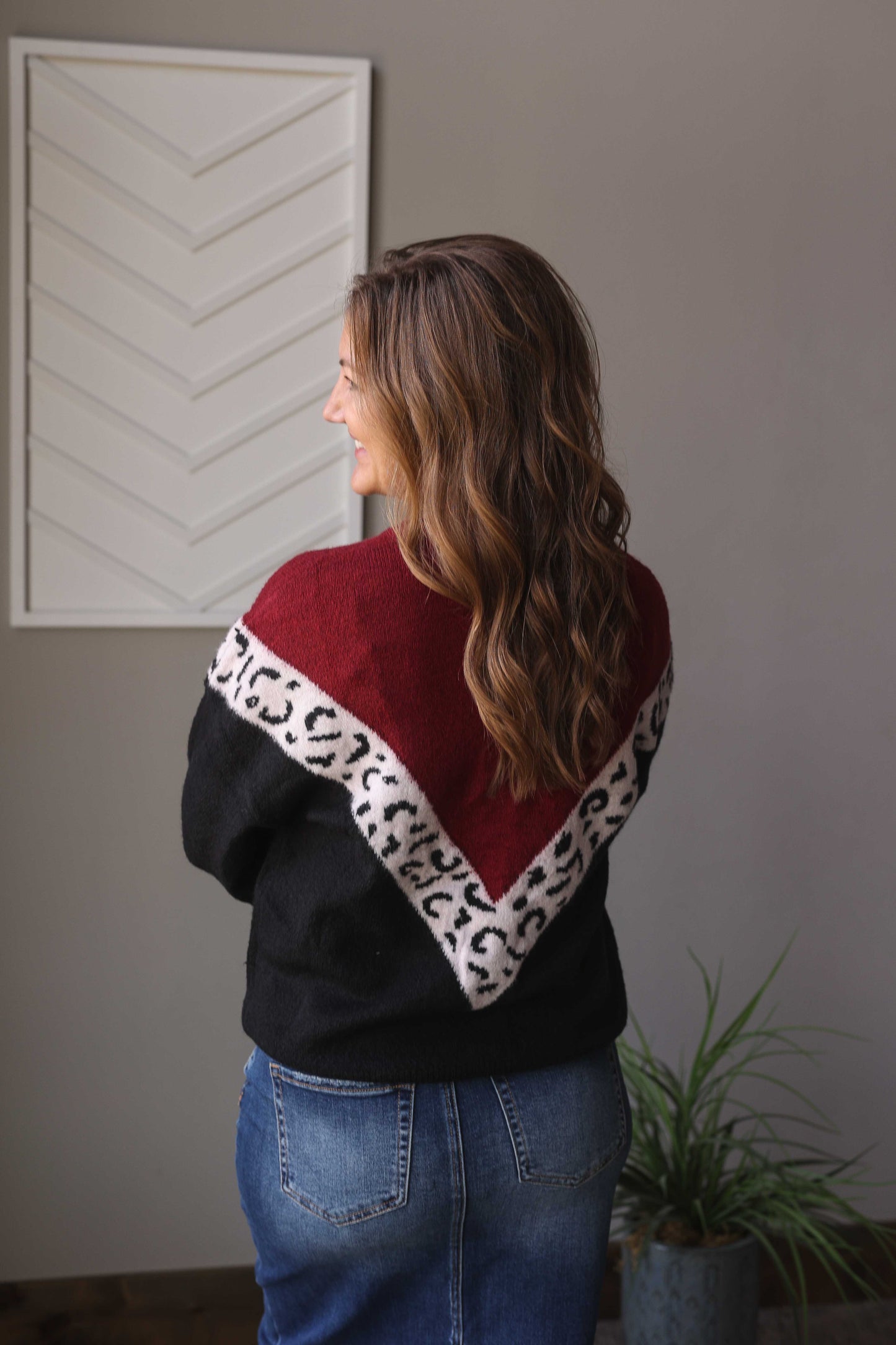 Black Colorblock Chevron Leopard, 2XL