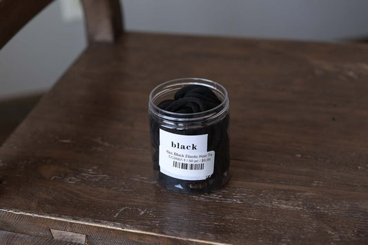 50pc Black Elastic Hair Ties