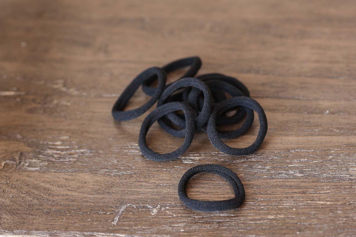 50pc Black Elastic Hair Ties