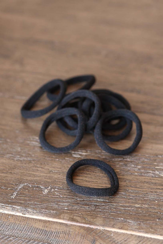 50pc Black Elastic Hair Ties
