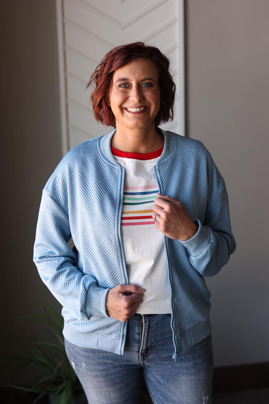 White Contrast Stripe Contrast Tee