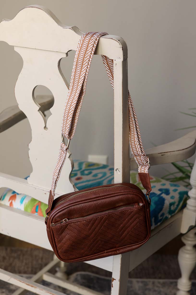 Brown Quilted Crossbody Purse