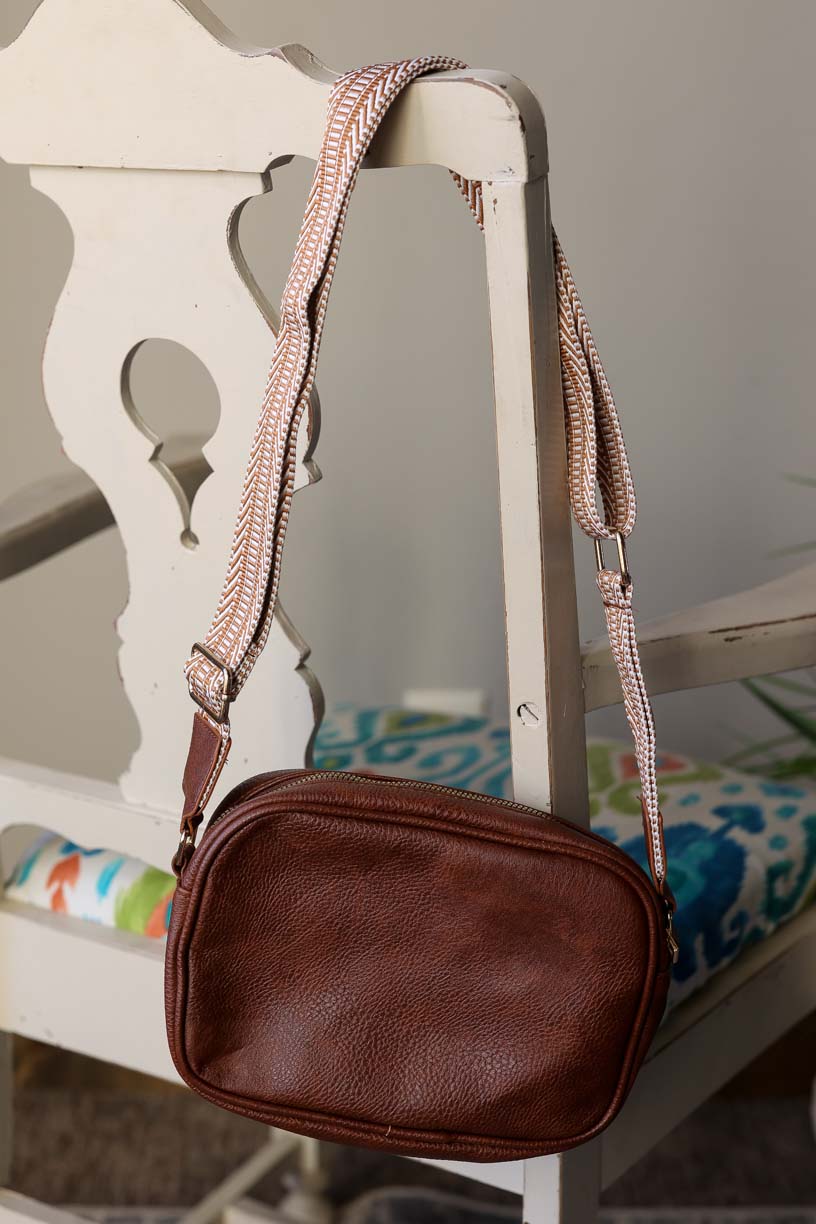 Brown Quilted Crossbody Purse