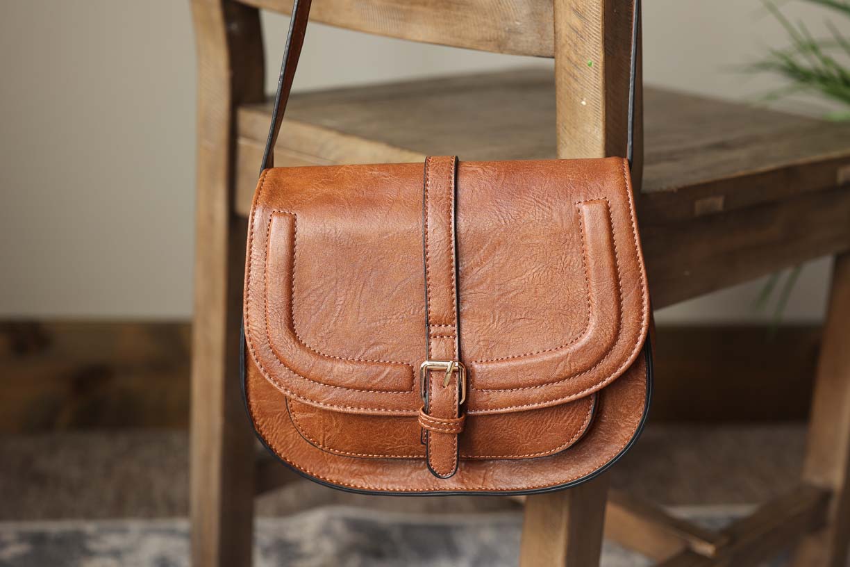 Chestnut Flap Magnetic Buckle Shoulder Bag Purse