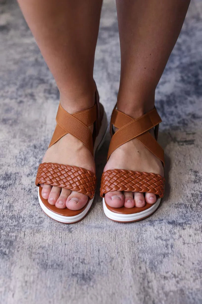 Step into summer with our Chestnut Woven Criss Cross Sandals! These adorable slip-ons feature elastic crisscross bands that make them super easy to wear. The slight heel gives you a polished look while keeping comfort a priority. Perfect for work, casual outings or summer trips when you want to look cute without sacrificing happy feet!
*These are SUPER lightweight!
