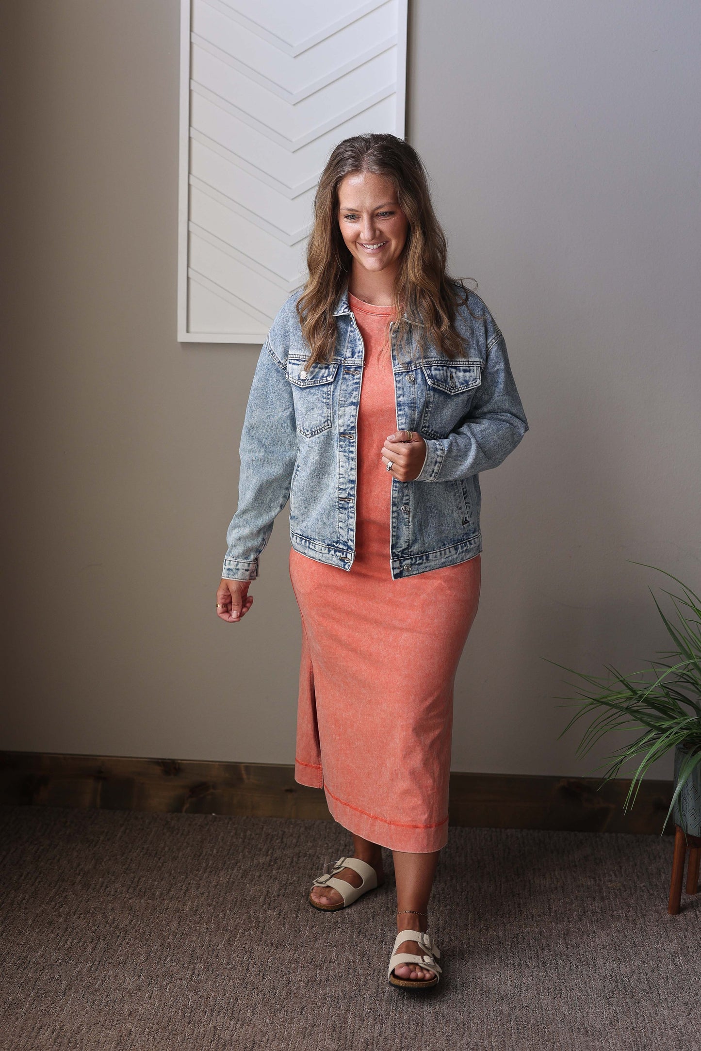 Blue Vintage Washed Denim Jacket; S-2XL PLUS