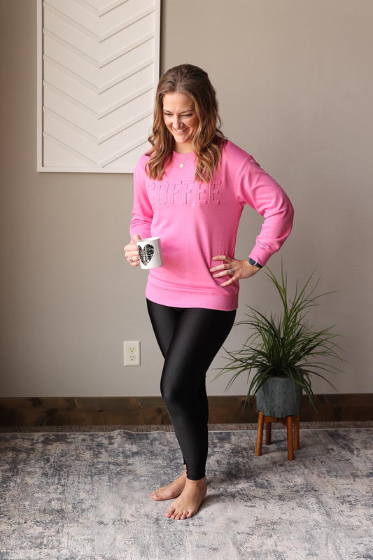 Black High Waist Control Leggings, XS, Lg