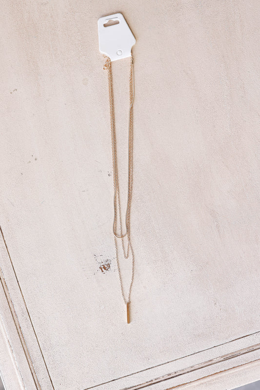 Gold Bar Layered Necklace
