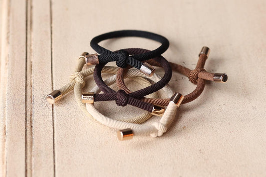 5pc Multi Camel Elastic Knotted Hair Tie