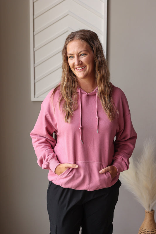 Mulberry Kangaroo Pocket Hoodie; S-2XL PLUS