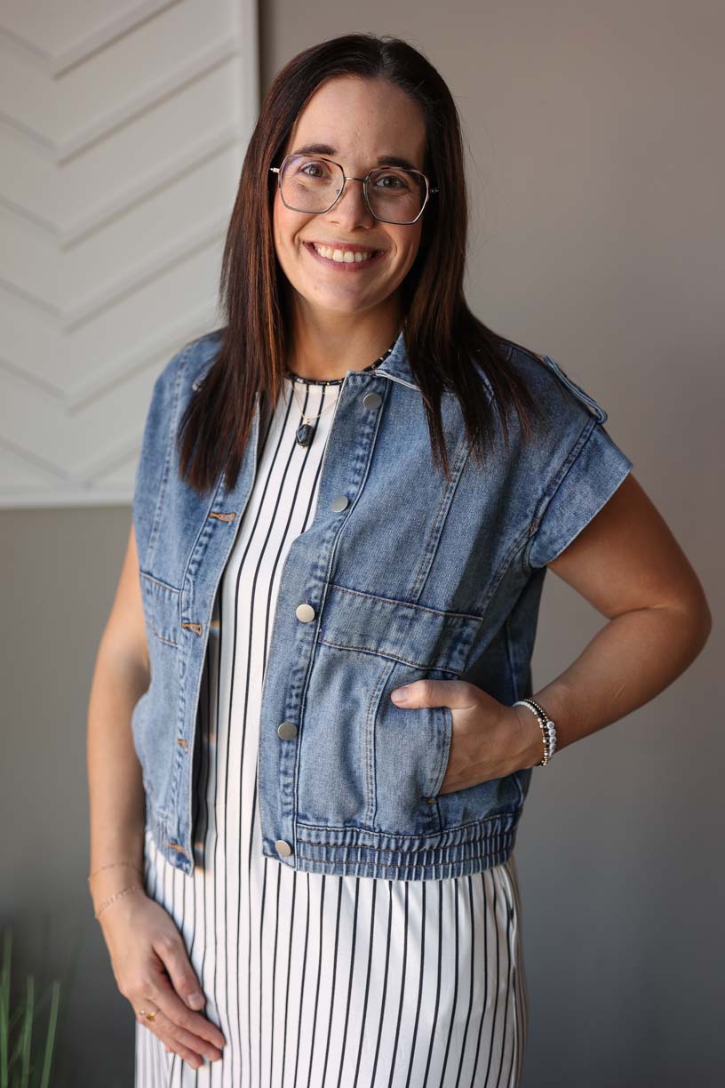 Denim Wash Button Up Vest Jacket, Small