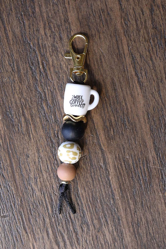 Mother Wife Coffee Lover Silicone Bead Keychain
Great gift idea for her!