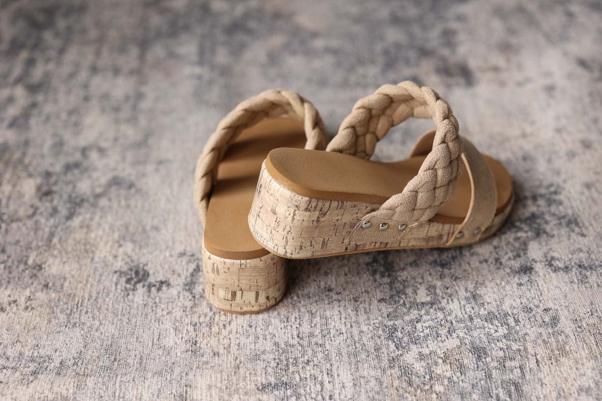 Light Beige Woven Band Sandal, 9.5
