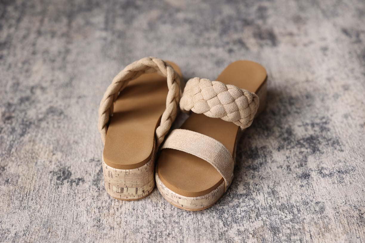 Light Beige Woven Band Sandal, 9.5
