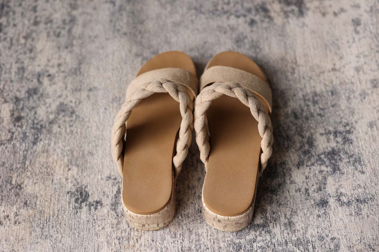 Light Beige Woven Band Sandal, 9.5