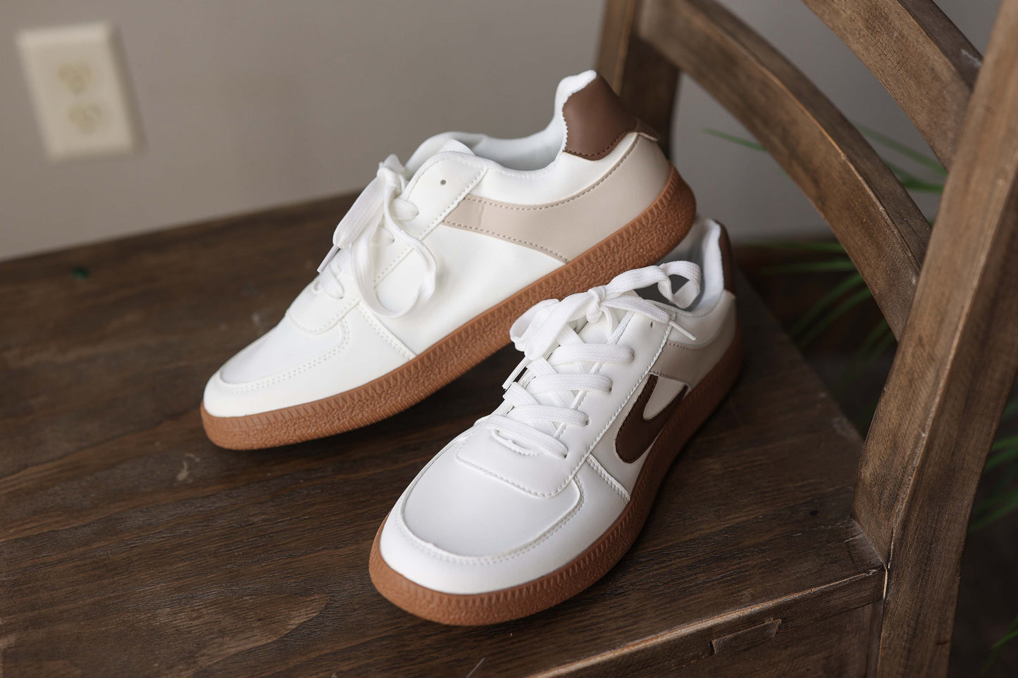 Coffee Color Contrast Sneakers