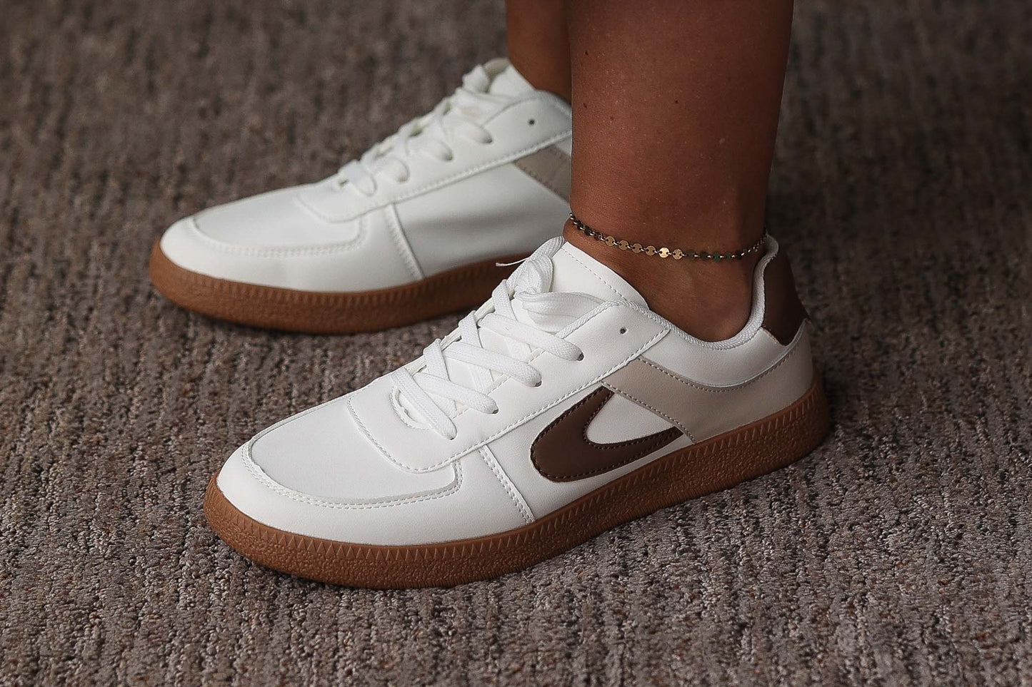 Coffee Color Contrast Sneakers