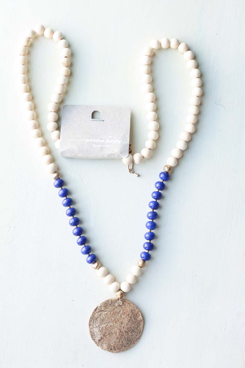 White Royal Gold Long Necklace at Classy Closet WOmen's Modest Boutique Shop