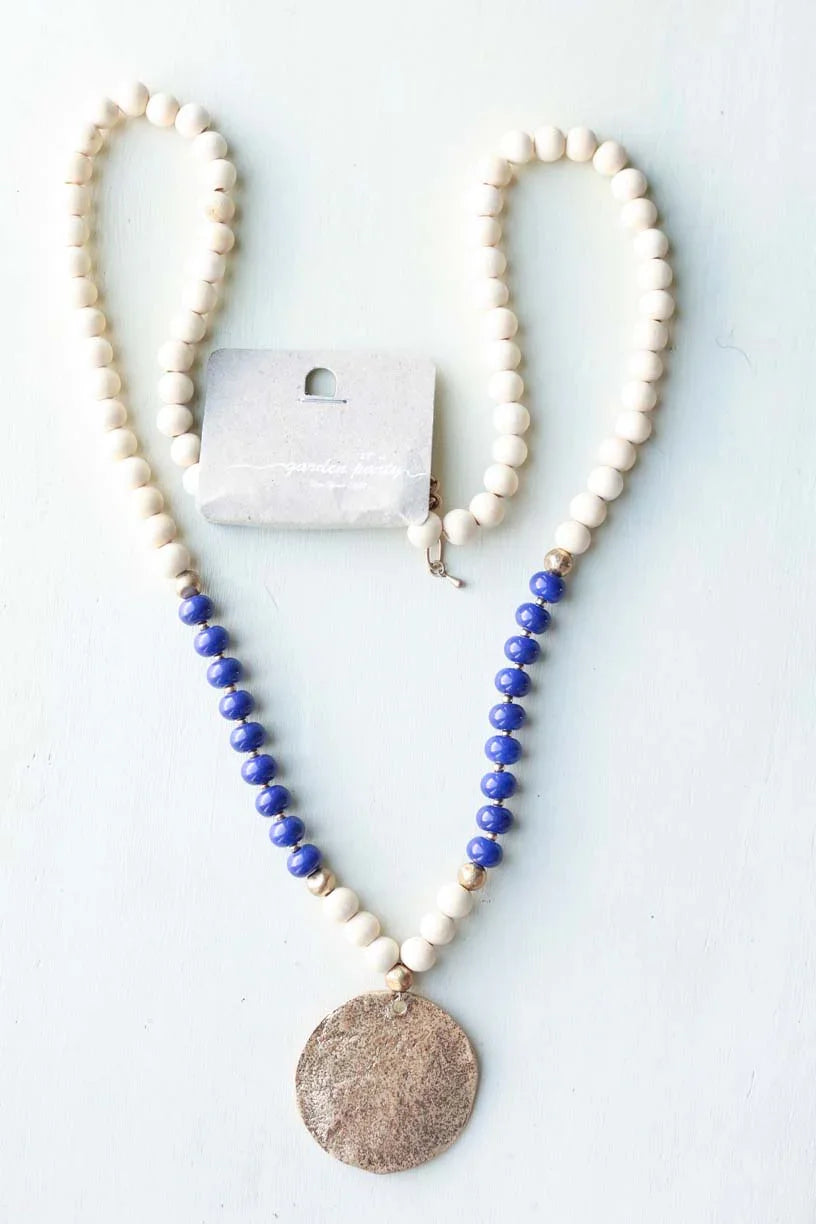 White Royal Gold Long Necklace at Classy Closet WOmen's Modest Boutique Shop
