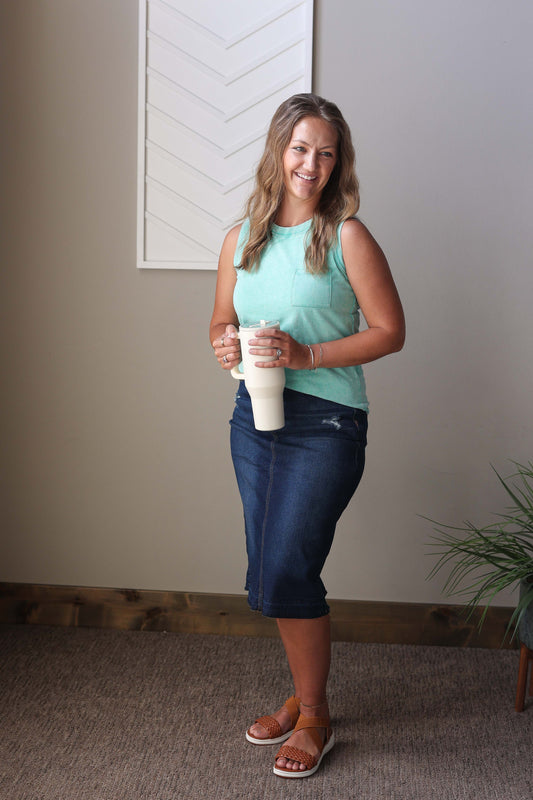 Sea Green Mineral Wash Tank Top