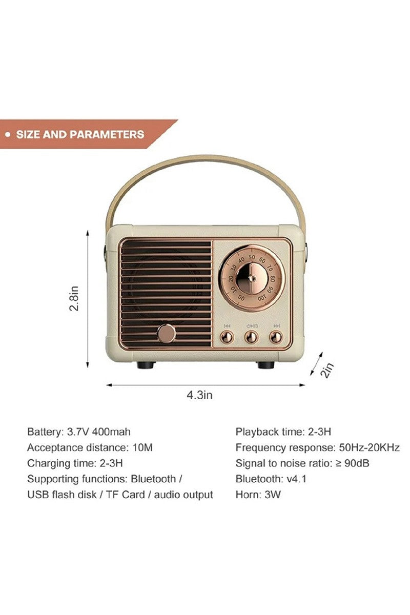 Black Retro Mini Wireless Bluetooth Speaker