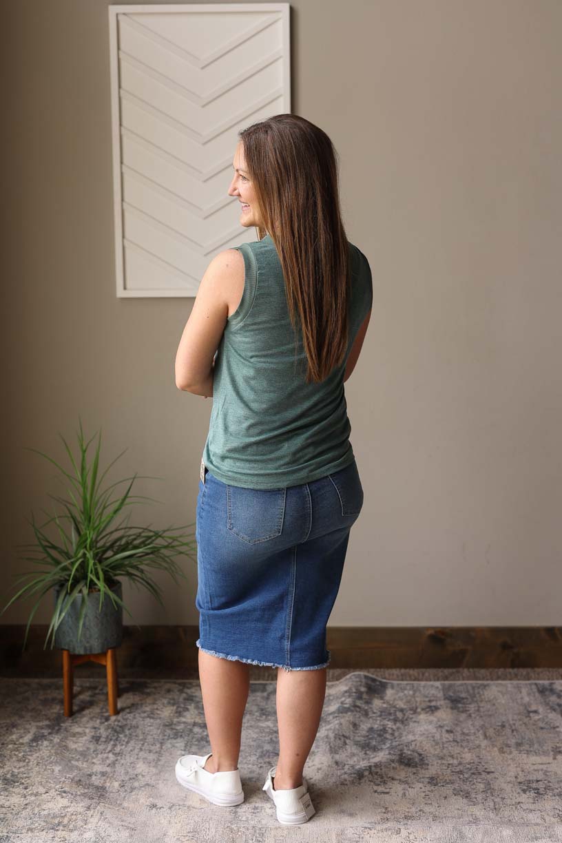 Mist Green Ribbed Tank