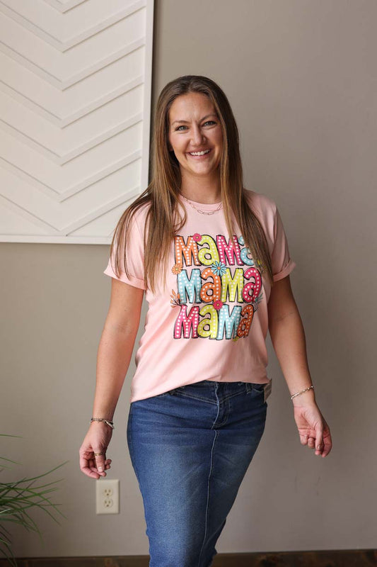 Peach "Mama" Tee; S-2XL PLUS