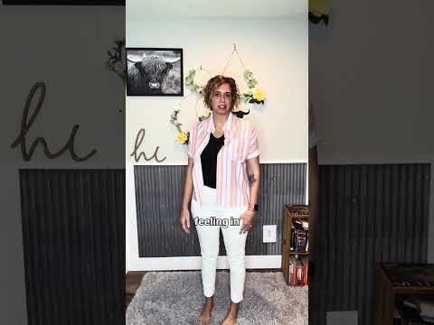 Sunset Stripe Short Sleeve Button-Up Blouse