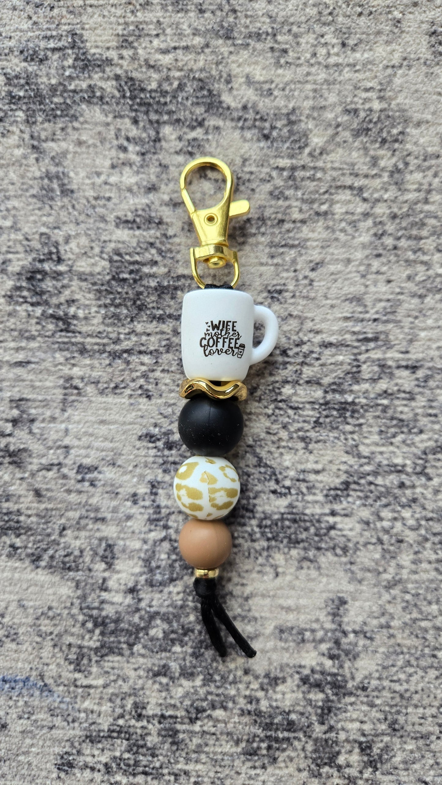 Mother Wife Coffee Lover Silicone Bead Keychain