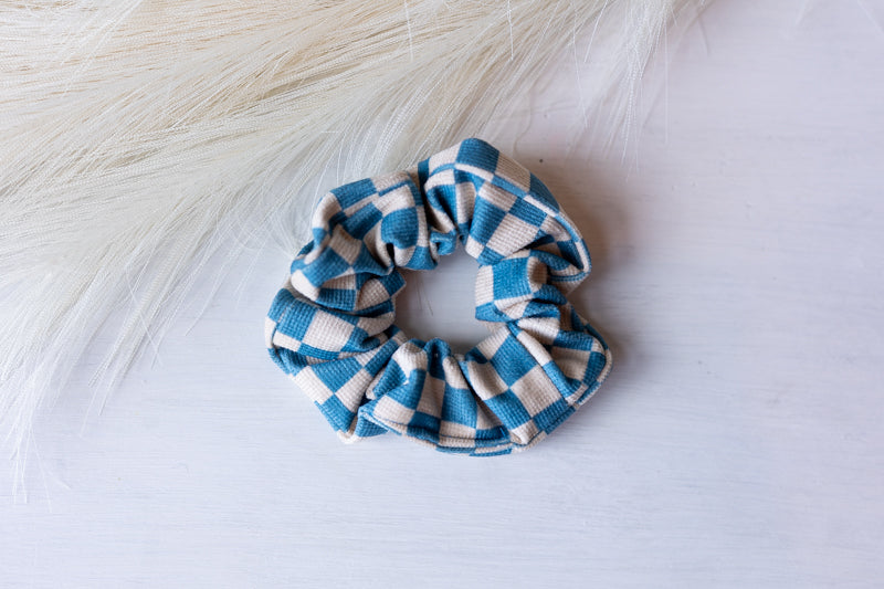 Checkered Hair Scrunchie - Multiple Colors