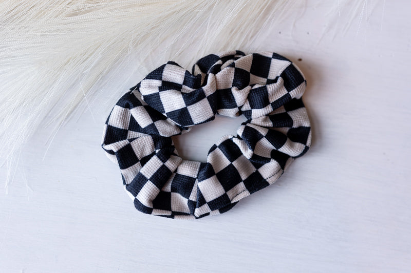 Checkered Hair Scrunchie - Multiple Colors