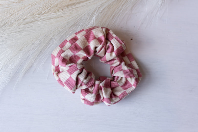 Checkered Hair Scrunchie - Multiple Colors