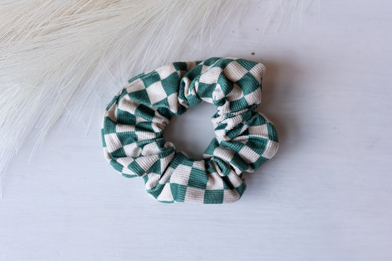 Checkered Hair Scrunchie - Multiple Colors