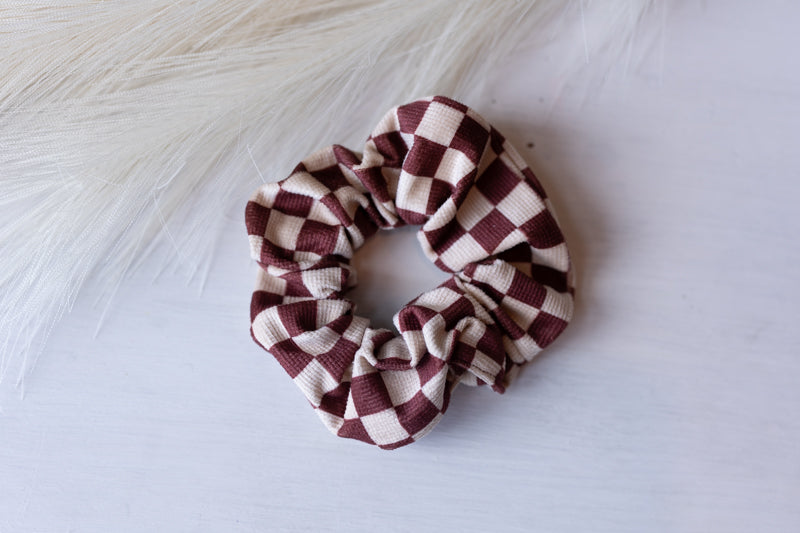 Checkered Hair Scrunchie - Multiple Colors