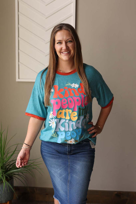 Lagoon Blue "Kind People Are My Kind Of People" Tee; S-3XL PLUS