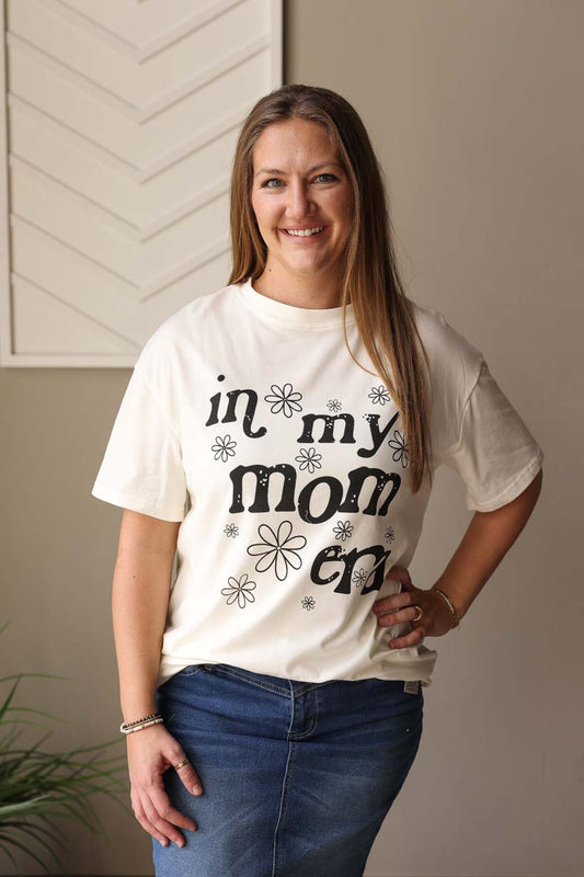 Beige "In My Mom Era" Tee; S-2XL PLUS