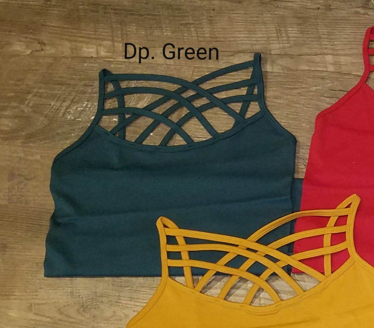 Criss Cross Deep Green Seamless Long Boutique Tank Tops Classy Closet Shop