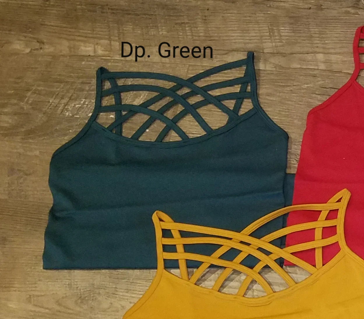 Criss Cross Deep Green Seamless Long Boutique Tank Tops Classy Closet Shop