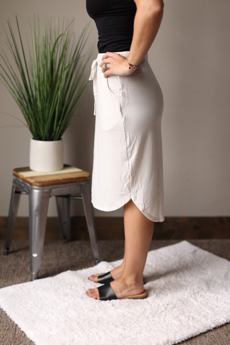 Bone Casual Knit Skirt for Modest Fashion Women's Skirts Classy Closet Online Boutique Near Me
