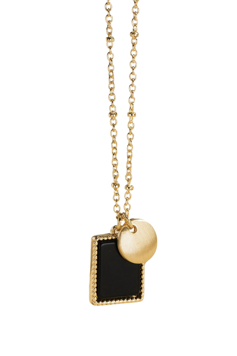 Black Chic Square Short Necklace Fashion Jewelry Accessories Classy Closet Online Women's Boutique Near Me