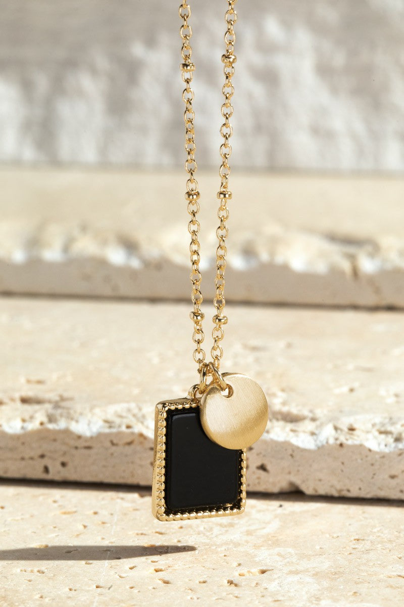 Black Chic Square Short Necklace Fashion Jewelry Accessories Classy Closet Online Women's Boutique Near Me