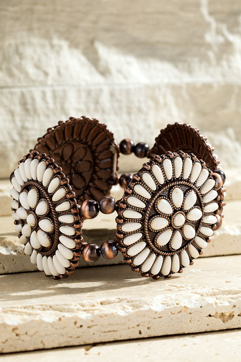 Brown White Stretchy Bracelet Fashion Jewelry at Classy Closet Boutique
